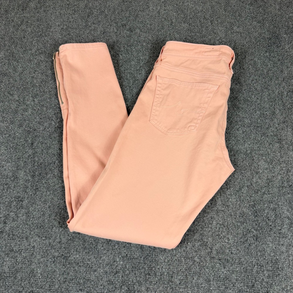 AG Adriano Goldschmied The Zip-Up Legging Ankle Skinny Jeans Peach Pink 27R